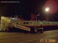 Hoverspeed Engineering Workshops - The Princess Margaret (GH-2006) within protective wrapping for her annual deep maintenance (James Rowson).